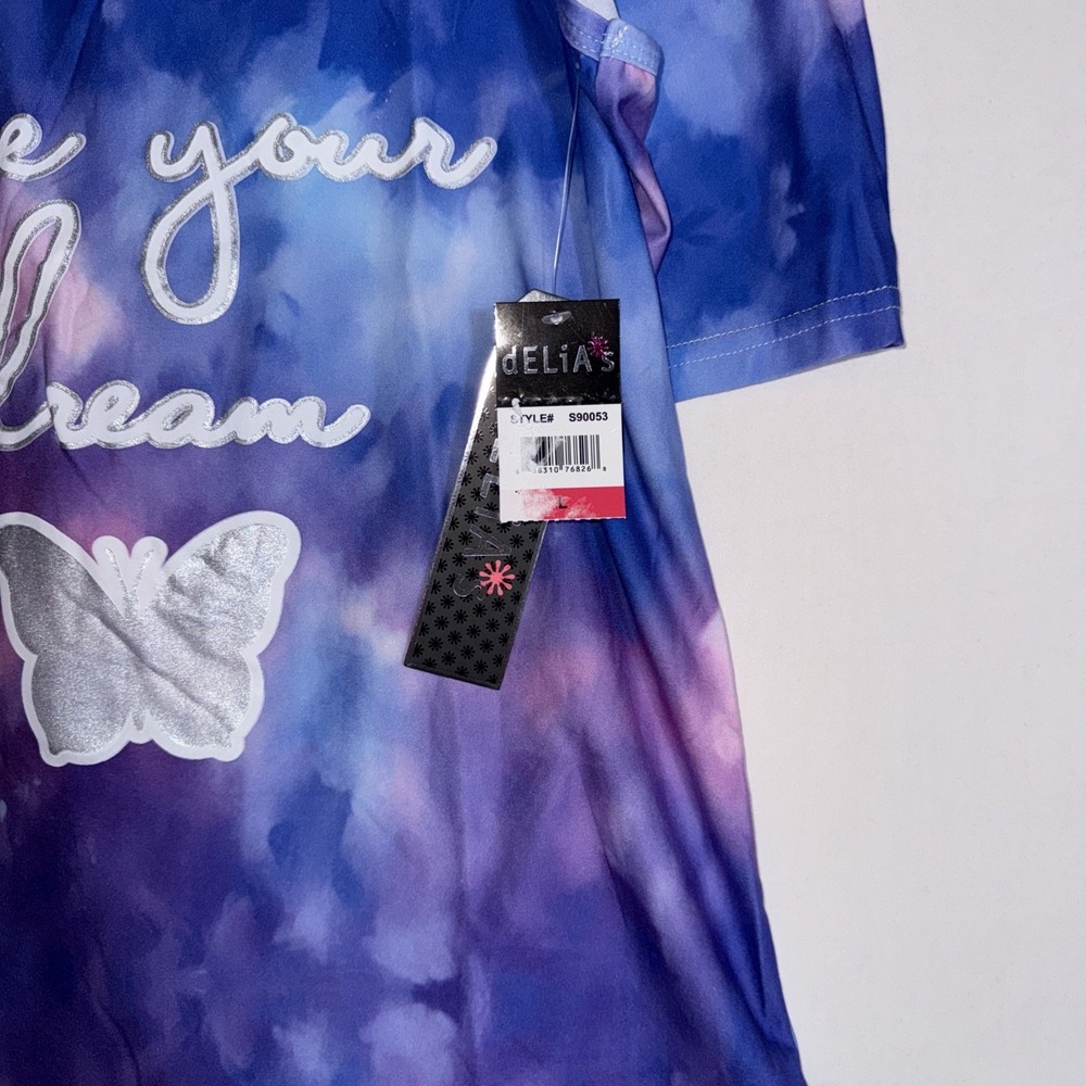 Delia's Women's Tie-Dye Pajama Set Live Your Dream Large Sleepwear NWT Top Short - Picture 2 of 8